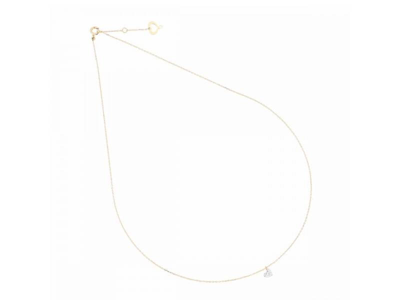 18 KT YELLOW GOLD NECKLACE WITH HEART CUT DIAMOND NUDE DIAMOND MAMAN ET SOPHIE GCNUDC25